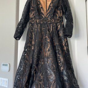 Mac Duggal Beaded Midi cocktail dress